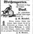 Werbeannonce für den Weißengarten, Mai 1856