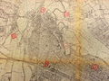 Sommerbad Fürth, geplante Standorte handschriftlich eingezeichnet auf Katasterplan, Stand 1951
