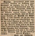 Zeitungsanzeige des Wirts <!--LINK'" 0:18--> bzgl. Wirtschaftseröffnung, Oktober 1848