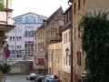 Blick in die Mühlstraße in Richtung <!--LINK'" 0:9--> mit Treppenabgang zur Unterführung Mühlstraße