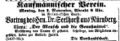 Anzeige Kaufmännischer Verein, Fürther Abendzeitung vom 27. Oktober 1875