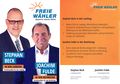 Wahlkampfflyer Freie Wähler mit Stephan Beck und Joachim Fulde zur Landtagswahl 2018