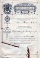 Patent-Urkunde Nr. 207053 vom 15. Februar 1908 für Johann Gran