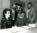 Der neue ÖTV-Vorstand 1991: Elke Efstratiou, Hans-Stefan Schuber, Gerd Axmann und Manfred Wiedemann in der Stadthalle, 1991