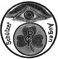 Logo der Schutzbrillen und Ersatzgläser Firma von Carl Pfeiffer (PCF), 1946