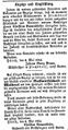 Zeitungsanzeige des neuen Mühlenbesitzers in "Flechsdorf", Mai 1854