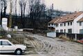 Baumaßnahmen im ehem. <a class="mw-selflink selflink">Grüner Park</a> im Februar 1988. Dahinter Gebäude vom  <!--LINK'" 0:23-->.