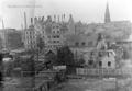 Aufnahme aus der Südstadt nach dem Luftangriff vom 8. auf 9. März 1943 - in der Bildmitte zentral <!--LINK'" 0:34-->, <!--LINK'" 0:35--> und Nr. 24, <a class="mw-selflink selflink">Kirche St. Paul</a> im Hintergrund