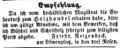 Zeitungsannonce des Holzhändlers Friedr. Reizenbeck "am Löwenplatz, in den drei Rosen", November 1853