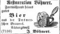 Werbeanzeige von J. Böhnert für Ensnerisches Bier, Dezember 1875