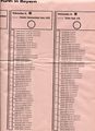 Wahlschein Ausschnitt 4 der Stadtratsmitglieder Fürth 1972