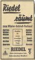Werbeanzeige des Bekleidungshaus Riedel von 1953