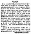 Zeitungsanzeige von Christian Kimmel, Februar 1854