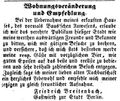 Zeitungsannonce des Wirts Friedrich Breitenbach, August 1850