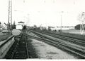 1990: Blick von der Laderampe auf den Bahnhof Vach und die Gleisanlagen. Im Hintergrund <!--LINK'" 0:2-->