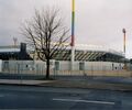 Blick auf das neue Stadion der <!--LINK'" 0:13--> vom <a class="mw-selflink selflink">Laubenweg</a> aus im Dezember 1999