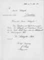 Schreiben des OB Franz Jakob an die Familie Schlageter zur Platzbenennung 1933.