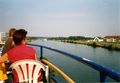 2001: Blick vom <a class="mw-selflink selflink">Main-Donau-Kanal</a> Richtung   im Hintergrund die  und die Brücke 