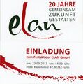 Einladung zum 20jährigen Bestehen der ELAN GmbH, 2017
