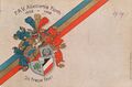 Couleurkarte Allemania, 20. Stiftungfest, 1928, gelaufen 9. Januar 1929