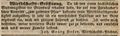 Werbeannonce von Joh. Georg Hofer zur Eröffnung seiner Wirtschaft <!--LINK'" 0:4-->, März 1839