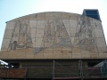 Wandmosaik <i>"Berufe"</i>, Carrara Marmor,  / , , vor der Restaurierung