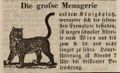 Werbeannonce für eine Menagerie bei der <!--LINK'" 0:270-->, Oktober 1844