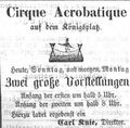 "Cirque Acrobatique" auf dem Königsplatz, Juli 1854