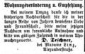 Wohnungsveränderung des Uhrmachers <!--LINK'" 0:7-->, August 1861