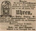 Zeitungsannonce des Uhrmachers <!--LINK'" 0:36--> in der "Neuengasse", Juni 1846