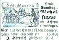 Werbeanzeige für eine "Schlachtparthie" mit Ensnerischem Bier in der Hirschenstraße, November 1877