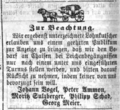 Anzeige zur Geschäftsverteilung der Lohnkutscher, März 1862