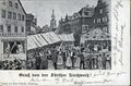Gruß von der <!--LINK'" 0:133-->, historische Ansichtskarte als Fotocollage - Kirchweih am Grünen Markt, um 1910