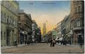 Kolorierte Ansichtskarte Blick in die [[Schwabacher Straße]] Richtung [[Rathaus]], gel. 1917