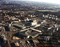 Luftbild von der Hardhöhe mit dem ehem. Gelände der Firma Bachmann, von Blumenthal & Co., 1974
