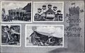 Gruß von der , historische Ansichtskarte mit Fotografien von Schaustellern, um 1920