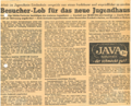 Zeitungsartikel aus dem Jugendwohlfahrtsausschuss mit dem Thema Jugendhaus Lindenhain 1959.