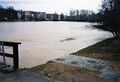 Hochwasser von der <!--LINK'" 0:126--> aus, im Hintergrund der <!--LINK'" 0:127--> im Februar 1999
