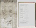 Original und Abschrift der Steuerliste (Zehnten) mit allen Steuerpflichten der Gemeinde Mannhof vom 10. März <a class="mw-selflink selflink">1841</a>