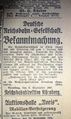 Inserat in der Nürnberger Zeitung vom 12.9.1929 über die Verpachtung der Wirtschaft im  Fürth zum 1.1.1930 der Deutschen Reichsbahngesellschaft