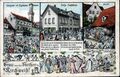 Gruß von der <!--LINK'" 0:146-->, historische Ansichtskarte mit verschiedenen Wirtschaften in der Altstadt, um 1910