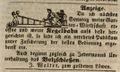 Zeitungsannonce von Jakob Walter, Wirt <!--LINK'" 0:10-->, März 1846