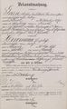 Bekanntmachung des Verehelichungsgesuchs von Wilhelm Gran und Elisabeth Herrmann vom 25. Oktober 1897