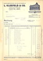 Historische Rechnung der Spielefabrik L. Kleefeld & Co. von 1951