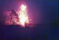 Explosion einer Gasfernleitung bei der Königsmühle 1984, vom Wiesengrund an der Regnitz aus gesehen