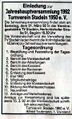 Einladung zur Jahreshauptversammlung 1992 "Turnverein Stadeln 1950" jetzt fusioniert <a class="mw-selflink selflink">MTV Stadeln e. V.</a> in der FN vom 7./8. März 1992