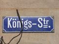 historisches Straßenschild Königs-Straße, noch alte Schreibweise
