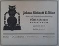 Werbeanzeige der Firma Johann Ehrhardt & Söhne, 1949