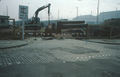vorbereitende Tiefbauarbeiten in der Gebhardtstr. für U-Bahnbau, ehemalige Einfahrt zum Güterbahnhof, Mai 1979
