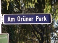 Straßenschild Am Grüner Park, fehlerhafte Orthografie